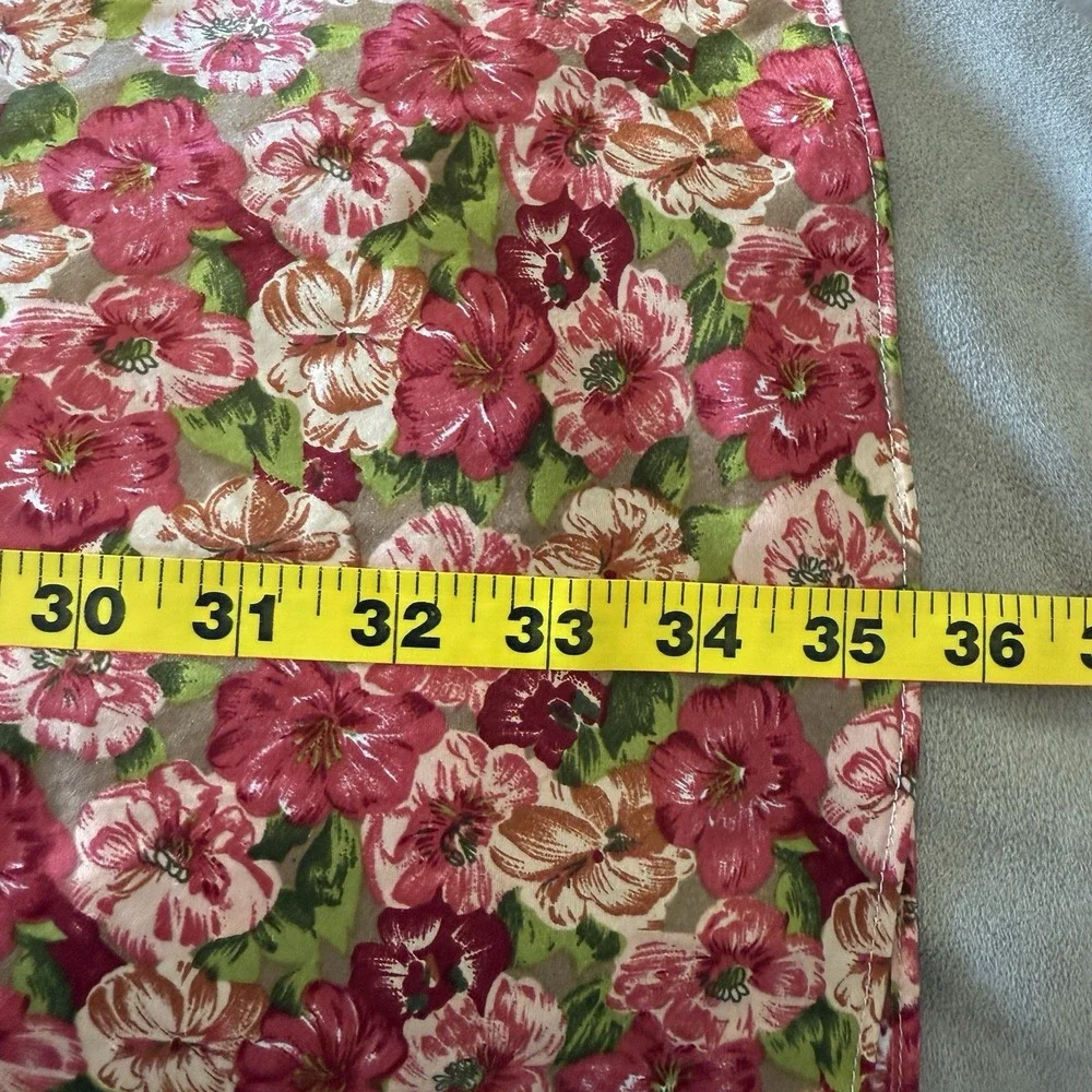 Vintage Pinx Nightgown M Floral Made USA Satin‎ Floral Lingerie Sexy Cottagecore